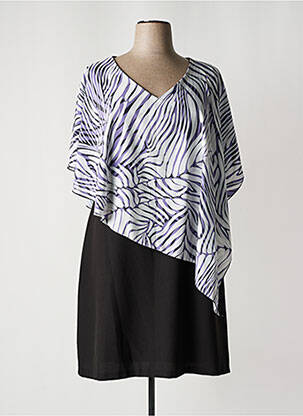 Robe mi-longue coupe fluide manches courtes violet SPG WOMAN femme