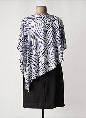 Robe mi-longue coupe fluide manches courtes violet SPG WOMAN femme