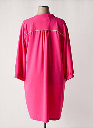 Robe mi-longue coupe fluide manches longues rose OCTAVIE & LEONIE femme