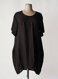 Robe mi-longue manches courtes manches courtes noir OLIVER JUNG femme
