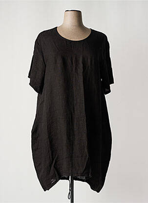 Robe mi-longue manches courtes manches courtes noir OLIVER JUNG femme