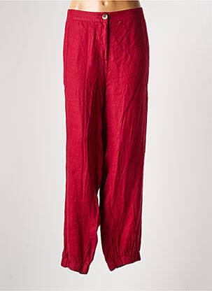 Pantalon droit tissage crêpe taille normale rouge YESTA femme