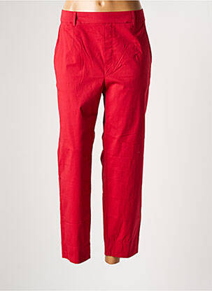 Pantalon droit tissage crêpe taille normale rouge LA FIANCEE DU MEKONG femme