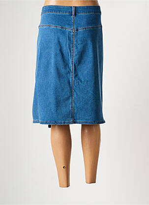 Jupe mi-longue stretch bleu YESTA femme