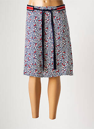 Jupe mi-longue doublure textile bleu LILI & CAROLINE femme