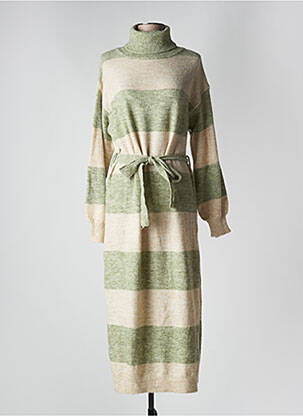 Robe pull tissage chiné manches longues vert FRNCH femme
