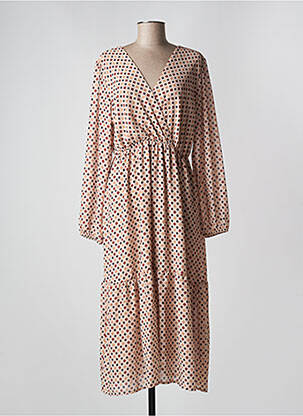 Robe longue manches longues manches longues beige PAKO LITTO femme