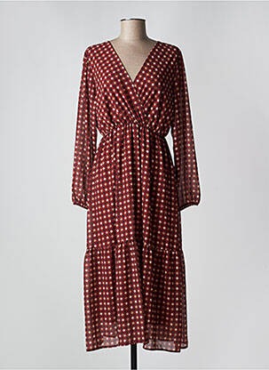 Robe longue manches longues manches longues rouge PAKO LITTO femme