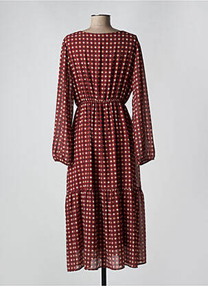 Robe longue manches longues manches longues rouge PAKO LITTO femme