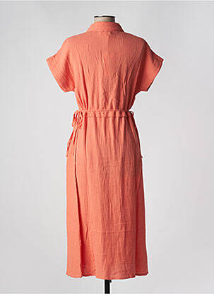 Robe mi-longue manches courtes manches courtes orange GRACE & MILA femme