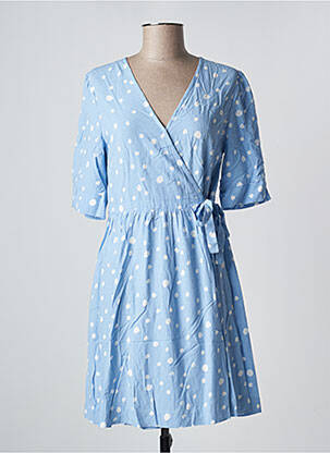 Robe courte manches courtes manches courtes bleu GRACE & MILA femme