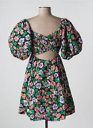 Robe courte coupe évasée manches courtes noir GRACE & MILA femme