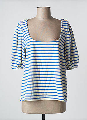 T-shirt coupe droite manches courtes bleu GRACE & MILA femme