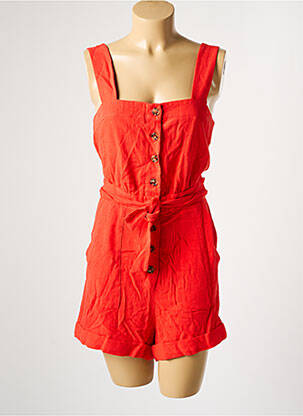Combishort poches sans manche orange FRNCH femme
