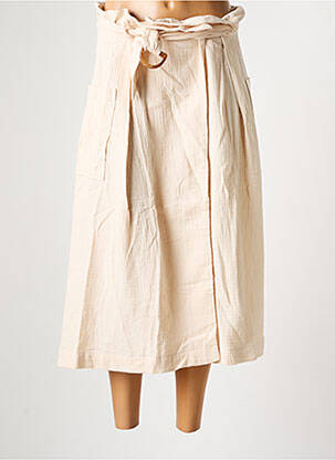 Jupe mi-longue coupe évasée beige FRNCH femme