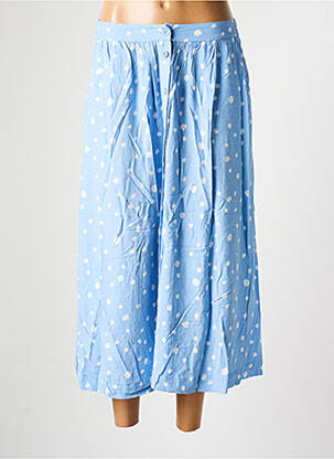 Jupe mi-longue coupe évasée bleu GRACE & MILA femme