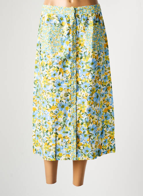 Jupe mi-longue coupe évasée jaune GRACE & MILA femme