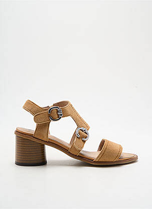 Sandales/nu pieds tissage satiné talon de 4 à 6cm marron J.METAYER femme
