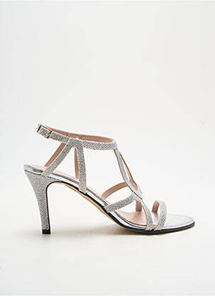 Sandales/nu pieds matière lisse talon de 4 à 6cm argent LOLLIPOPS femme