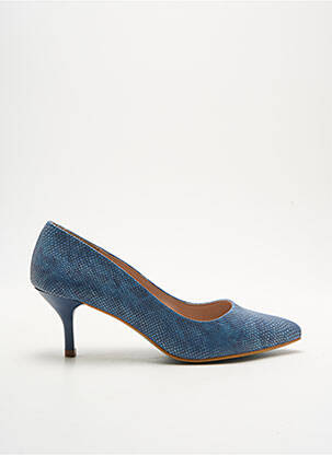 Escarpins bout pointu talon de 4 à 6cm bleu GIULIA femme