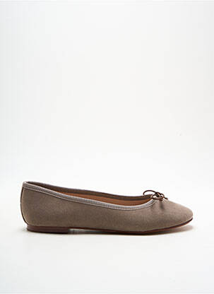 Ballerines bout rond talon plat jusqu'à 3cm marron GIULIA femme