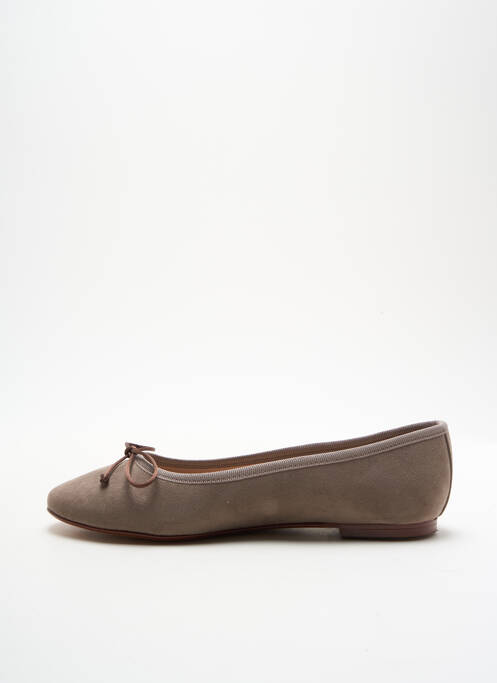 Ballerines bout rond talon plat jusqu'à 3cm marron GIULIA femme