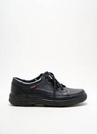 Baskets matière lisse bout rond noir CALLAGHAN homme