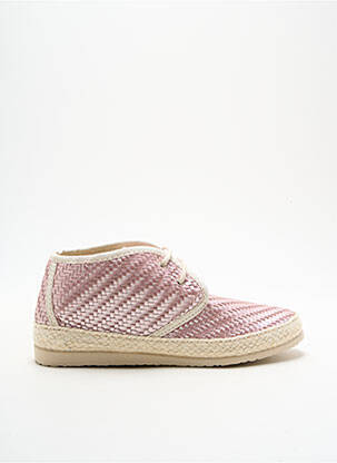Espadrilles tissage satiné talon plat jusqu'à 3cm rose IPPON VINTAGE femme