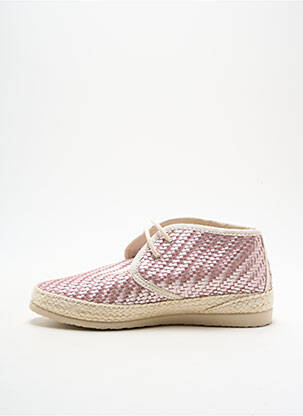 Espadrilles tissage satiné talon plat jusqu'à 3cm rose IPPON VINTAGE femme