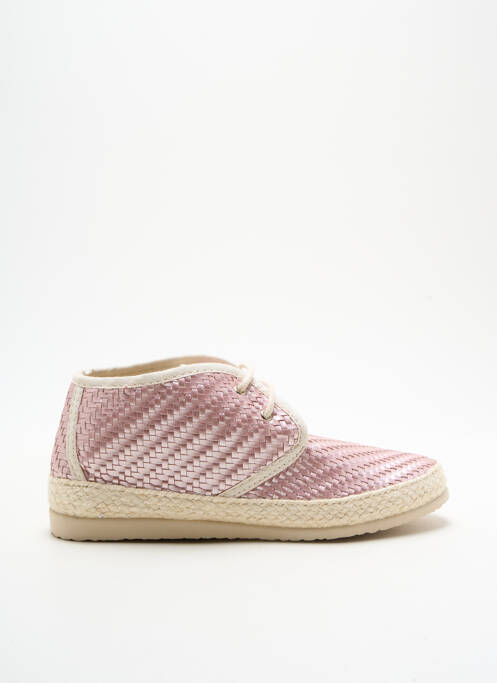 Espadrilles tissage satiné talon plat jusqu'à 3cm rose IPPON VINTAGE femme