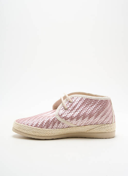 Espadrilles tissage satiné talon plat jusqu'à 3cm rose IPPON VINTAGE femme