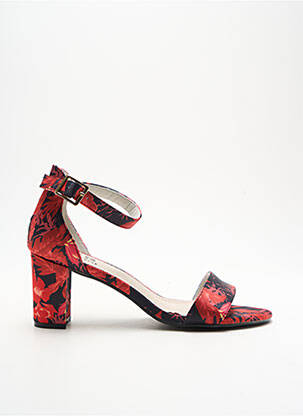 Sandales/nu pieds matière lisse talon de 7 à 9cm rouge ELUE PAR NOUS femme
