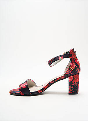 Sandales/nu pieds matière lisse talon de 7 à 9cm rouge ELUE PAR NOUS femme