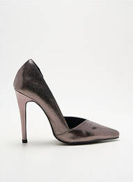 Escarpins bout pointu talon haut de 10cm et plus argent ILARIO FERUCCI femme