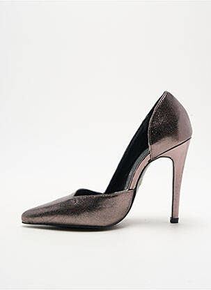 Escarpins bout pointu talon haut de 10cm et plus argent ILARIO FERUCCI femme
