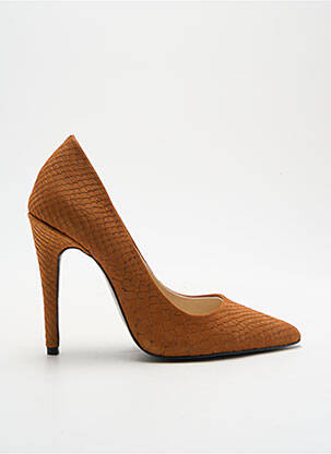 Escarpins bout pointu talon haut de 10cm et plus marron ILARIO FERUCCI femme