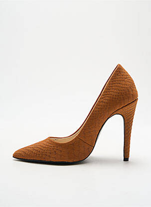 Escarpins bout pointu talon haut de 10cm et plus marron ILARIO FERUCCI femme
