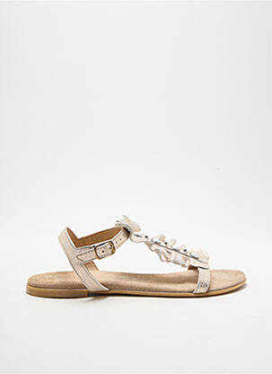 Sandales/nu pieds chiquet talon plat jusqu'à 3cm or METAMORF'OSE femme