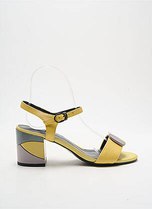 Sandales/nu pieds tissage satiné talon de 4 à 6cm jaune METAMORF'OSE femme