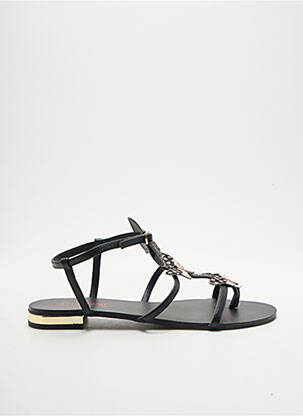 Tongs matière lisse talon plat jusqu'à 3cm noir METAMORF'OSE femme