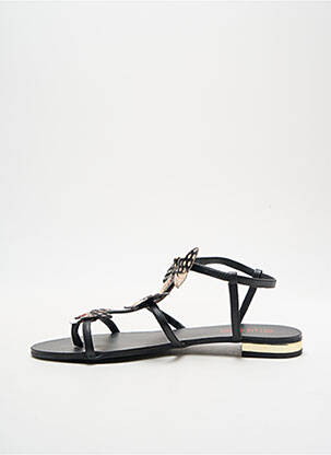 Tongs matière lisse talon plat jusqu'à 3cm noir METAMORF'OSE femme