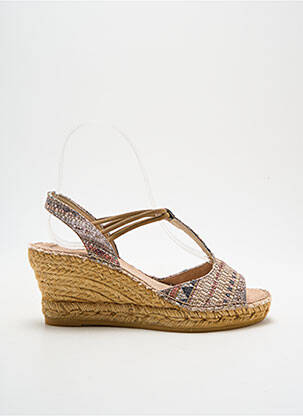 Espadrilles bout ouvert talon de 7 à 9cm beige TONI PONS femme