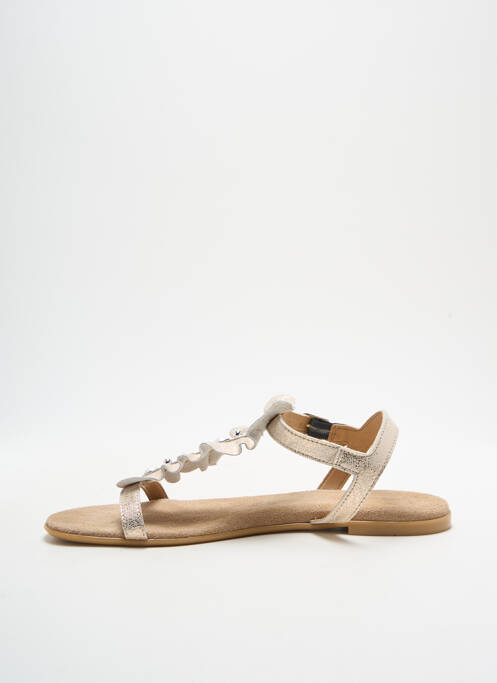 Sandales/nu pieds chiquet talon plat jusqu'à 3cm or METAMORF'OSE femme