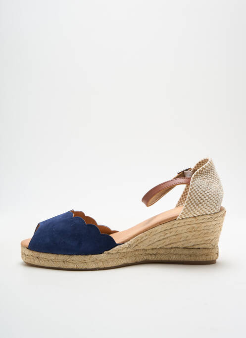 Espadrilles fermeture boucle(s) talon de 7 à 9cm bleu PIMAZ femme