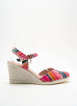Espadrilles tissage satiné talon de 7 à 9cm rose JOSE SAENZ femme