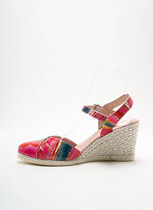 Espadrilles tissage satiné talon de 7 à 9cm rose JOSE SAENZ femme