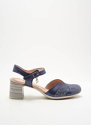 Sandales/nu pieds tissage satiné talon de 4 à 6cm bleu JOSE SAENZ femme