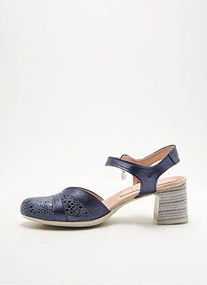 Sandales/nu pieds tissage satiné talon de 4 à 6cm bleu JOSE SAENZ femme