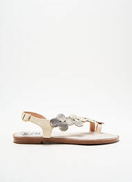 Tongs matière lisse talon plat jusqu'à 3cm beige ELUE PAR NOUS femme