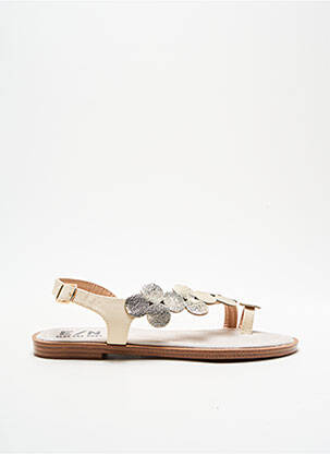Tongs matière lisse talon plat jusqu'à 3cm beige ELUE PAR NOUS femme